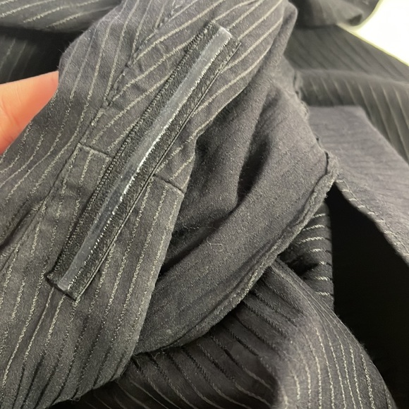 La Ligne De'ete Black Ruffled Stripe Cotton Blend Poplin Maxi Dress Size Medium - Picture 9 of 14